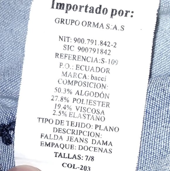 bacci Denim Mini Skirt with Distressed Details - Picture 5 of 8